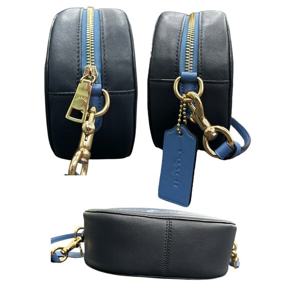 NWOT Coach Camera Bag with Horse and Carriage Dot Print in Denim #C4057 - Picture 4 of 6